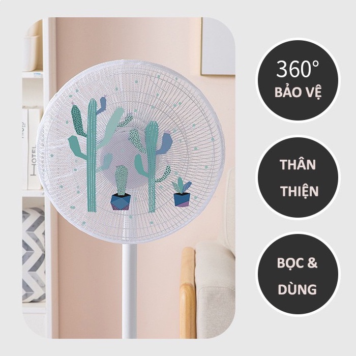 Lưới an toàn bọc quạt cho bé khỏi chấn thương họa tiết ngộ nghĩnh