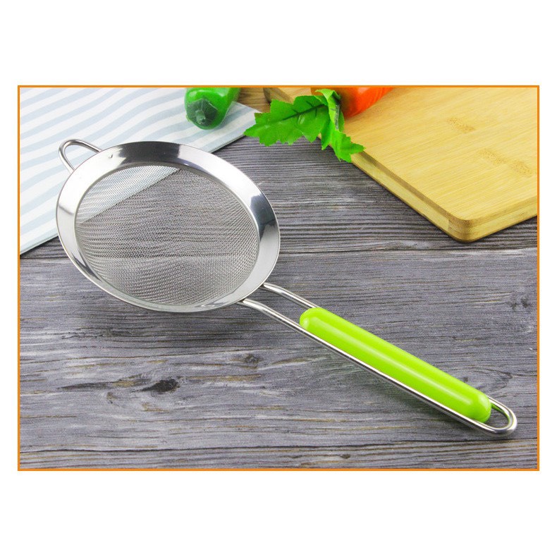Rây inox cán xanh lọc cháo và đồ ăn dặm