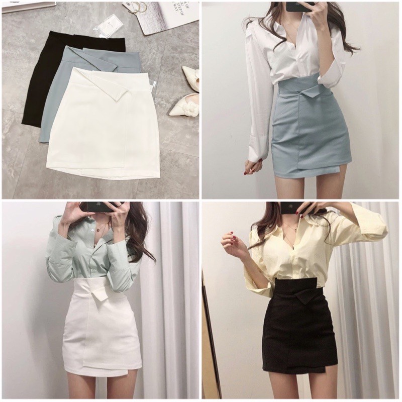 [Mã FAXANH55 giảm 10K đơn 50K] CVNU16 - CHÂN VÁY DÁNG A CẠP LẬT