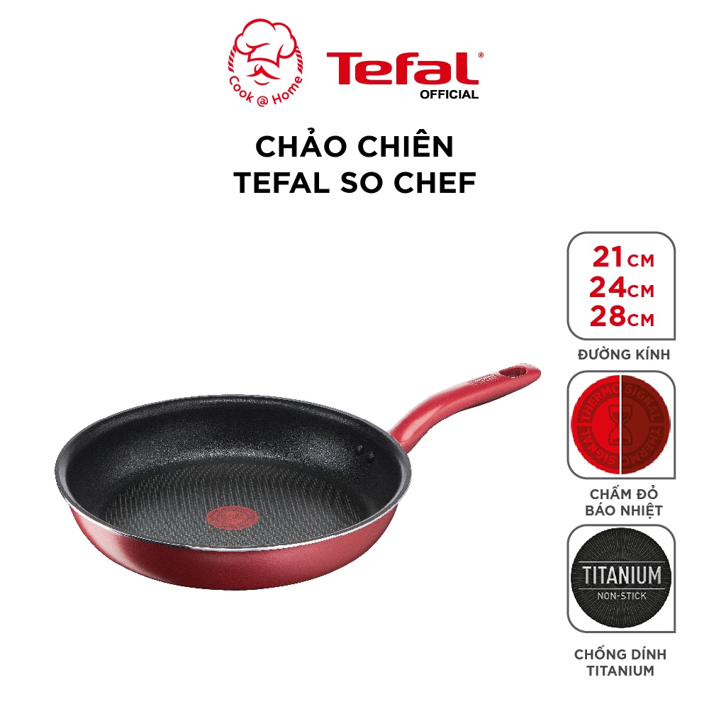 Chảo chiên chống dính Tefal So Chef dùng cho mọi loại bếp G1350296 - G1350495 - G1350696