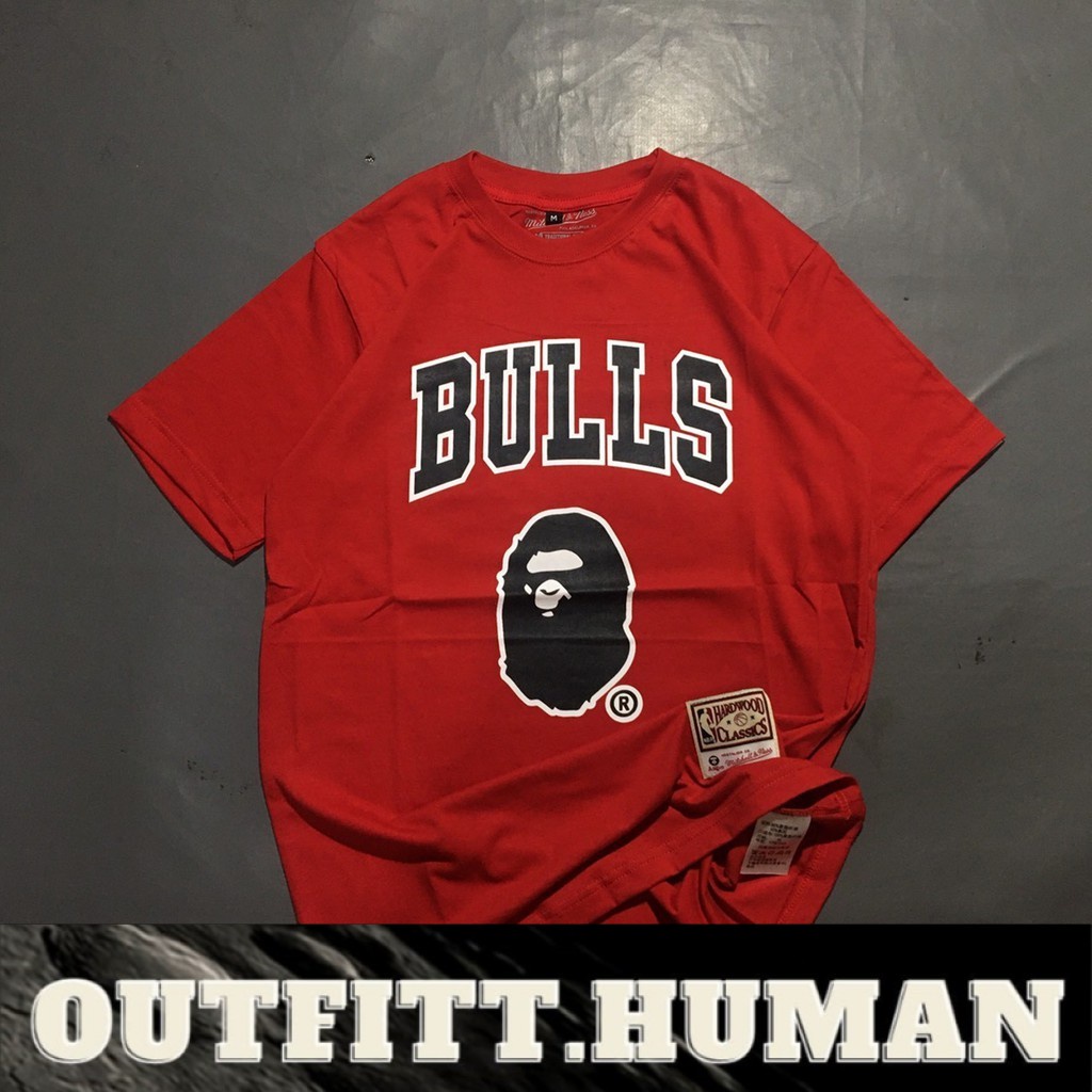 Áo Thun Mischell & NESS X BAPE X BULLS (Đỏ)