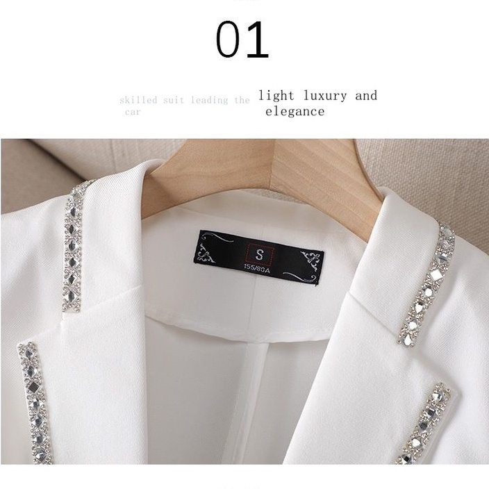 Plus Áo Khoác Vest Đính Đá Thiết Kế Sang Trọng Thời Trang Cho Nữ