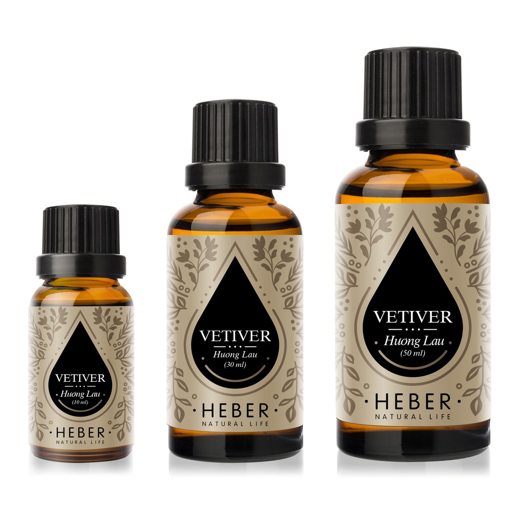 Tinh Dầu Hương Lau Heber Natural Life- Vetiver, Cao Cấp Nhập Khẩu, Thiên Nhiên Nguyên Chất, Chai 10ml/30m/50ml