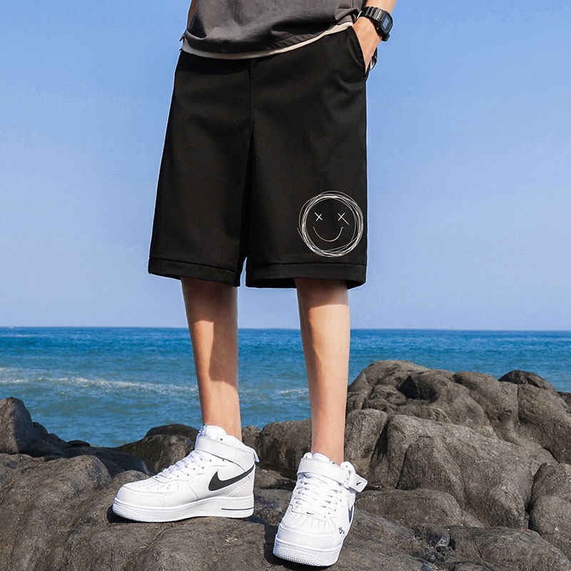 Quần short thể thao ống rộng màu đen thời trang mùa hè cho nam