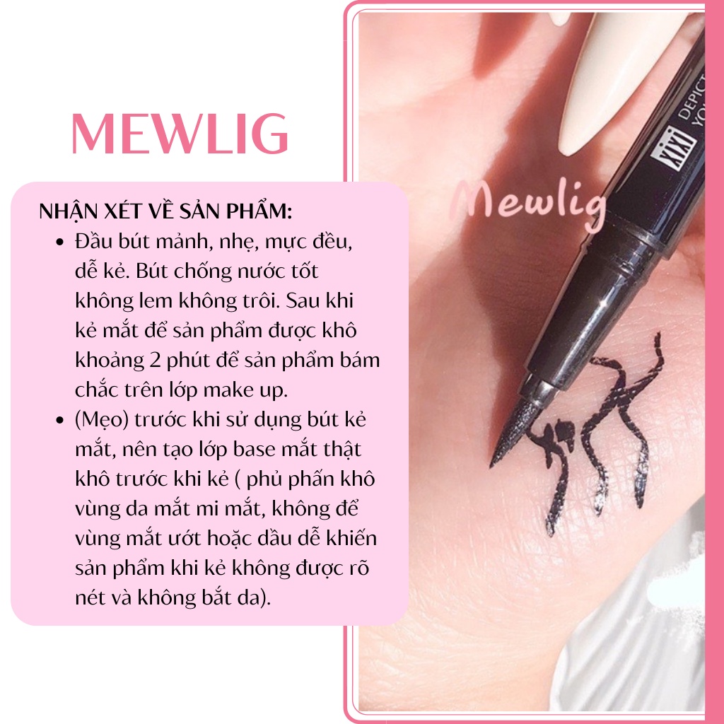 Bút vẽ mi dưới xixi nâu tây nét tự nhiên mực mềm mại không trôi trong nước