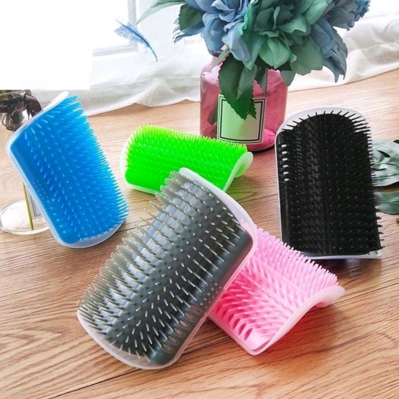 Lược chải lông gắn góc tường cho mèo cọ gồm cỏ mèo( Màu sắc giao ngẫu nhiên)
