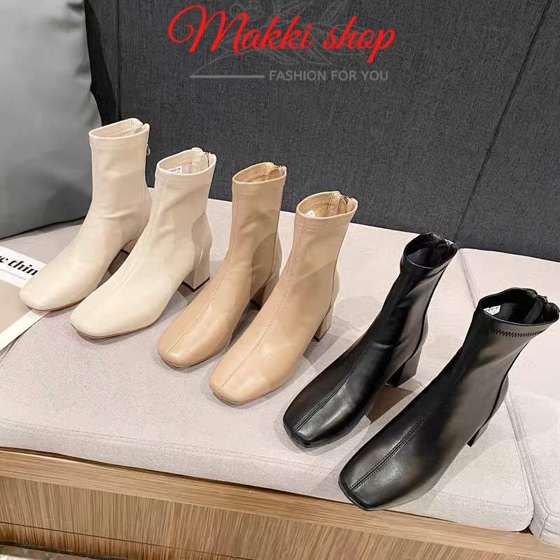 Boot nữ cổ lửng khóa sau, giày bốt nữ cao cấp thời trang giá rẻ MAKKI SHOP TD442