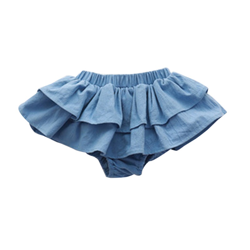 Quần Short Giả Váy Hai Lớp Bằng Vải Cotton Dành Cho Bé Gái