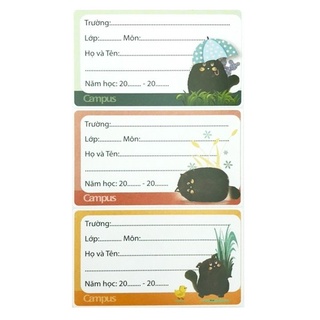 Nhãn vở Campus Meow NT-MEO-18 (18 nhãntúi)