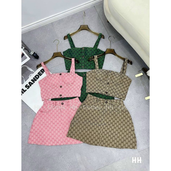SET BỘ ĐỒ NỮ 2 DÂY CÚP NGỰC HỌA TIẾT GC HOTGIRL SIÊU SANG CHẢNH, THỜI TRANG