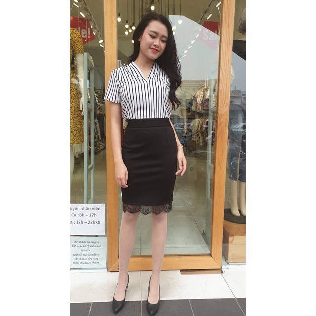 (Bán sỉ) Chân váy bút chì pha ren co giãn hàng VNXK (ảnh thật) (Cam kết hàng y hình) VP3MB125PR | BigBuy360 - bigbuy360.vn