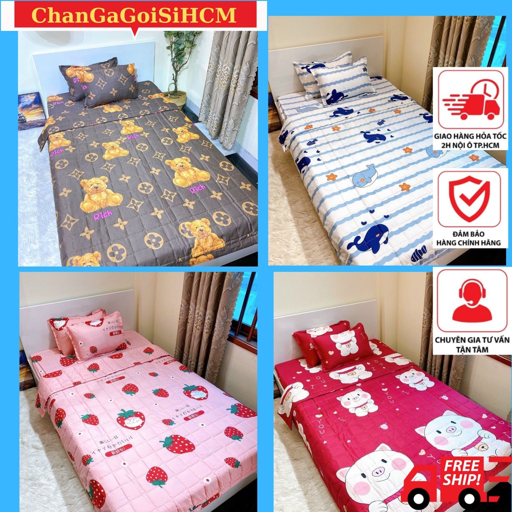 Bộ ga gối vỏ ôm 4 món Cottonpoly loại 1M/1M2/1M6x2M mẫu Quả Đào Hông  - changagoisihcm- Nhiều mẫu để lựa chon | BigBuy360 - bigbuy360.vn