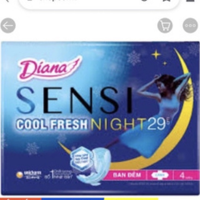 Combo 6 gói Băng vệ sinh Diana Sensi Cool Fresh ban đêm 29cm tặng