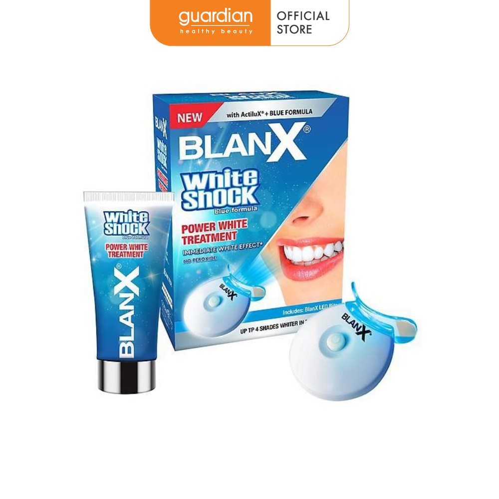 Kem đánh răng trắng sáng và bảo vệ Blanx White Shock (50ml) + Đèn Led