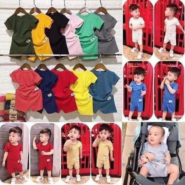Bộ trơn cộc tay trẻ em 💖 vải cotton siêu mịn cho bé trai, bé gái