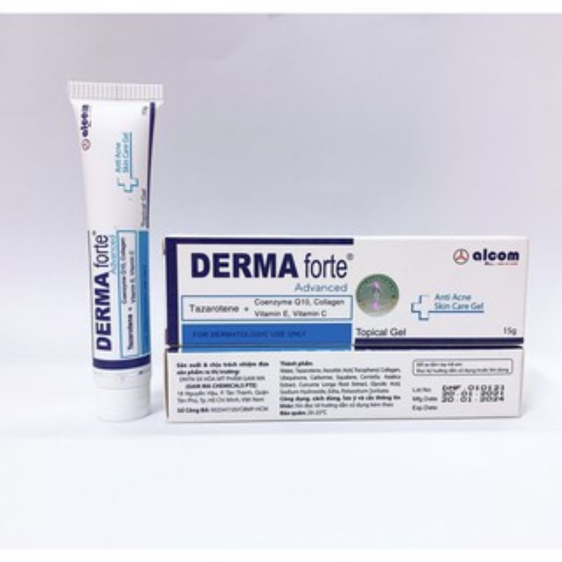 Gel ngừa mụn Derma Forte (15g) giảm vết thâm, làm sạch da, sáng da - S