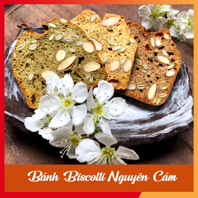 Bánh Ăn Kiêng 🍪 GIẢM CÂN 🍪 Biscotti Nguyên Cám Mix 3 vị Vani, Matcha, Cacao