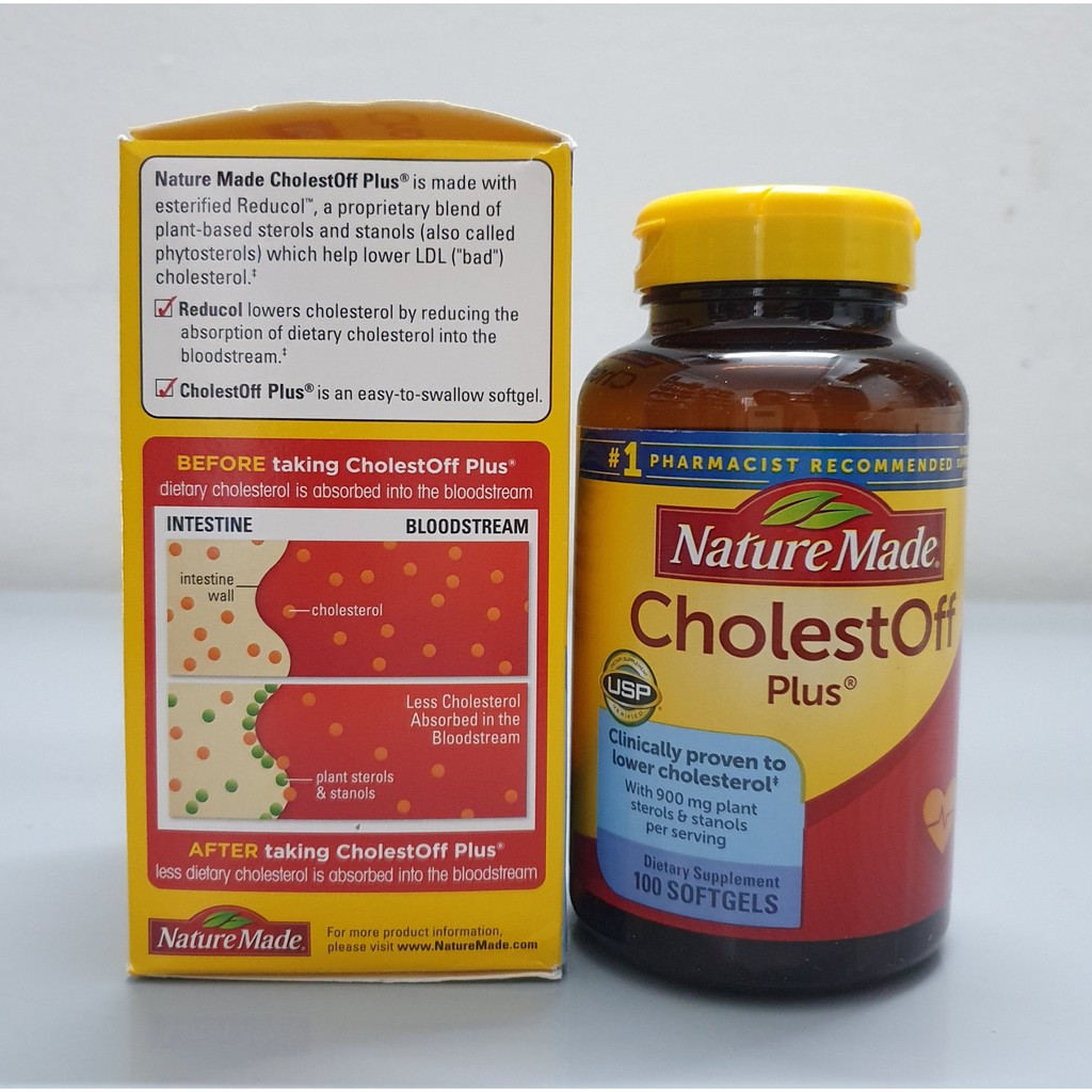 viên giảm cholesterol trong máu Nature Made Cholestoff hộp 100 viên và hộp 120 viên từ mỹ Cholest Off Plus