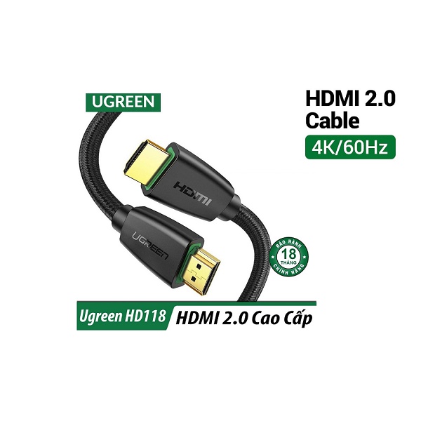 Cáp HDMI 10m chuẩn 2.0 Ugreen 40414 hỗ trợ 3D, 4K