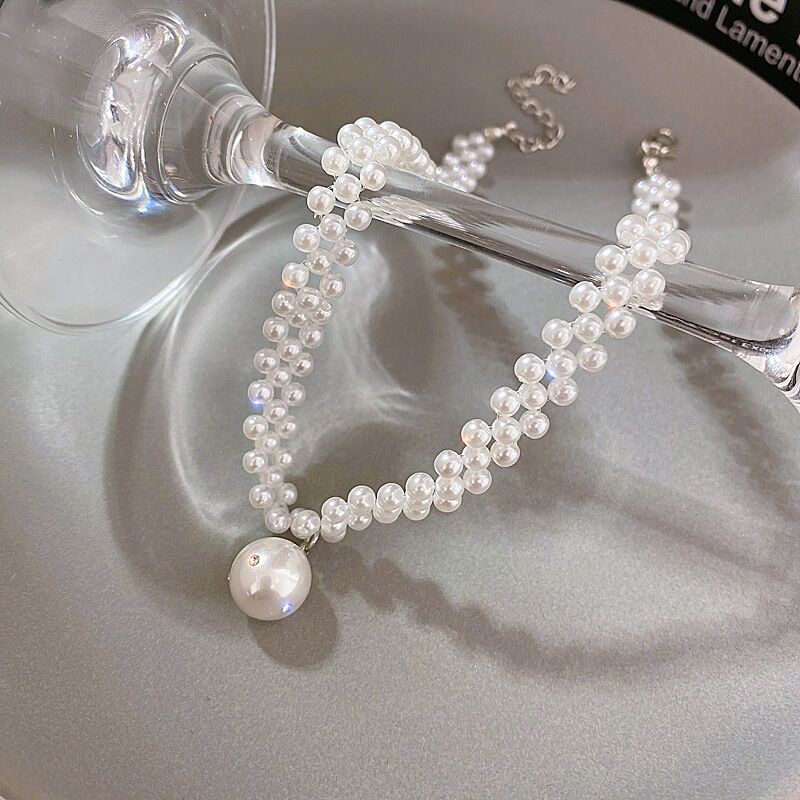 vòng cổ choker nữ chuỗi ngọc nhân tạo sang trọng dễ phối đồ