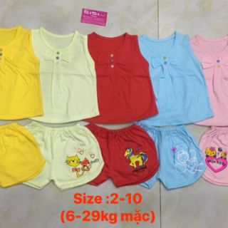 Set 5 bộ cotton cho bé gái