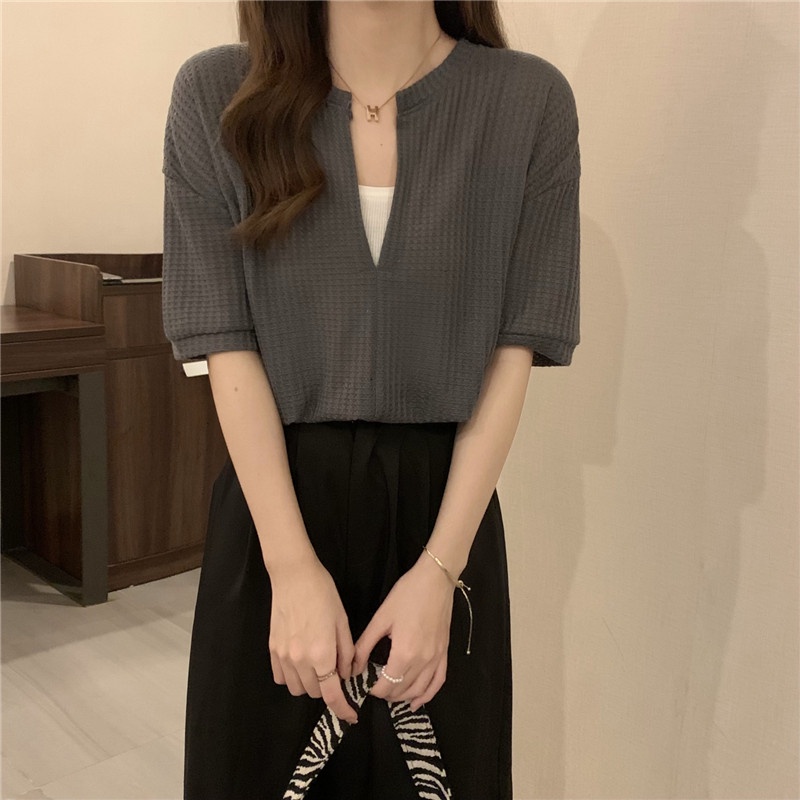 Áo Croptop Thiết Kế Mới Thời Trang Mùa Hè Theo Phong Cách Pháp Dành Cho Nữ