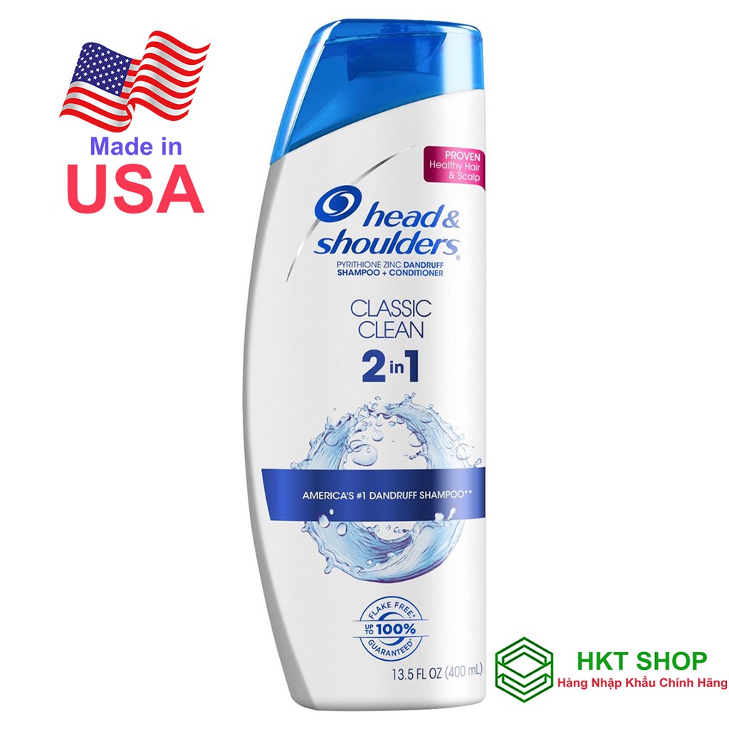 Dầu gội và xả 2in1 Head&amp;Shoulders Classic Clean 400ml [Made in USA]