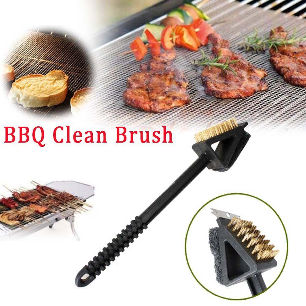 Bàn Chải Nướng Bbq Với Tay Cầm Dài Bằng Dây Đồng Tiện Dụng