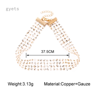 Gyets Vòng cổ choker xuyên thấu đính sequin lấp lánh phong cách Bohemia dành cho nữ