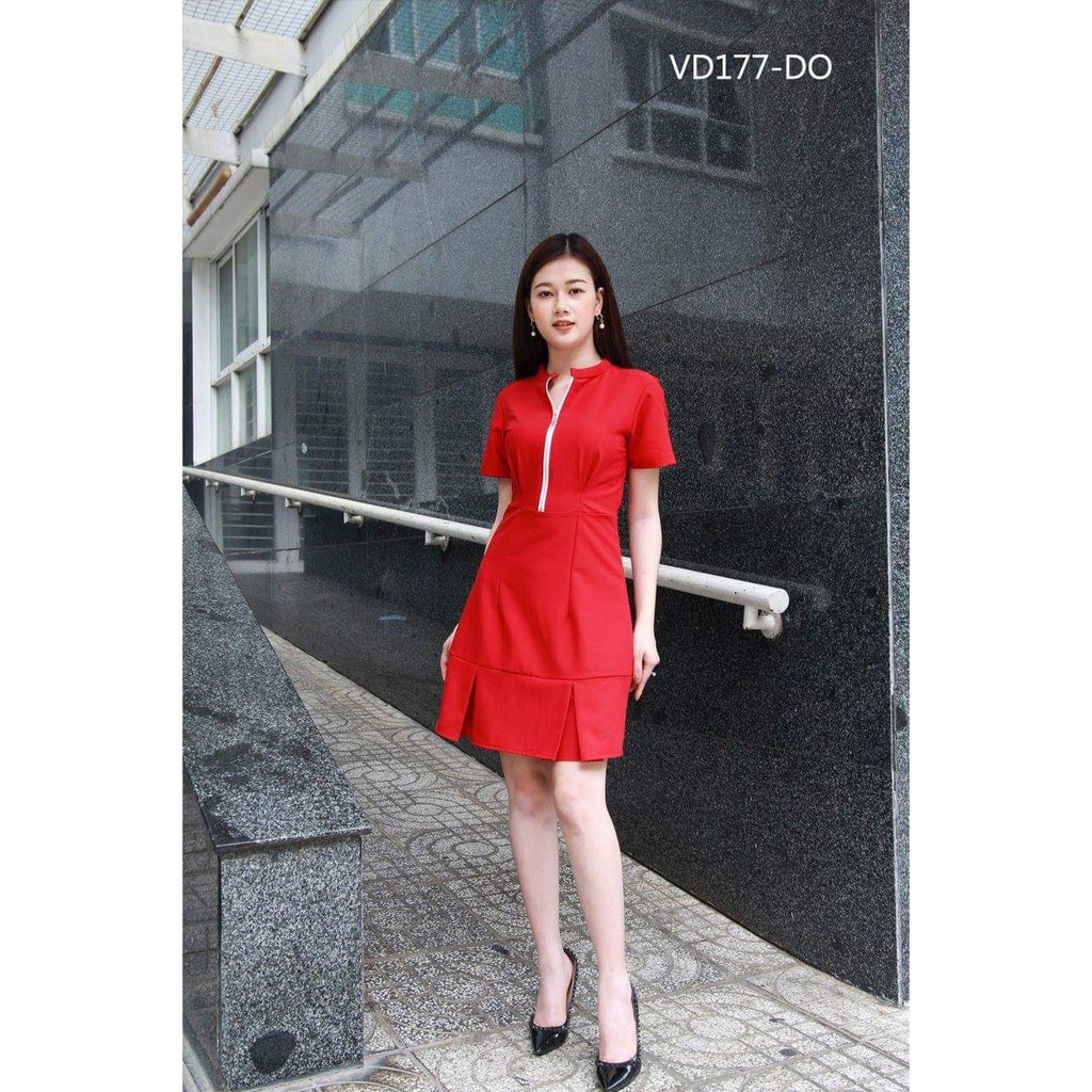 VD177 - Đầm Đuôi Cá Phối Dây Kéo