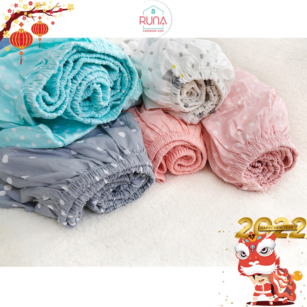 Ga chun cho cũi của bé RUNA KIDS - Chất liệu Cotton Hàn 100% cao cấp