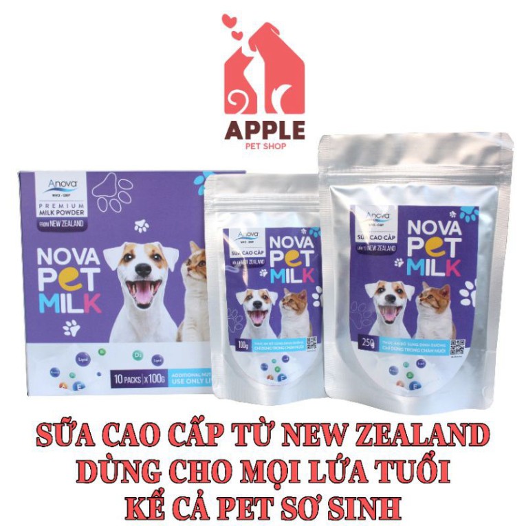 [G03]  [BIO-MILK FOR PET và NOVA-PET MILK] [100 GRAM] Sữa cao cấp chuyên dùng cho chó, mèo S026