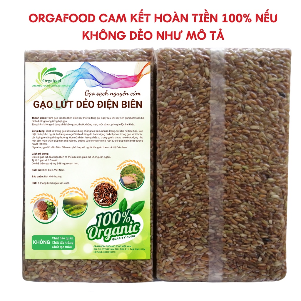 Gạo lứt dẻo Điện Biên Tôm Vàng combo 2Kg EAT CLEAN healthy giảm cân cho người ăn kiêng túi hút chân không orgafood | WebRaoVat - webraovat.net.vn