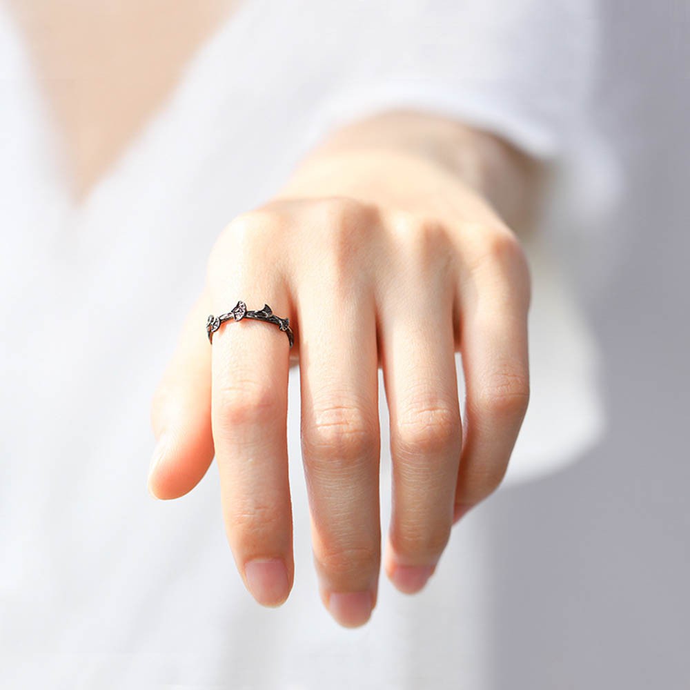 Nhẫn Hở Hình Cành Hoa Mận Thời Trang Cho Nữ