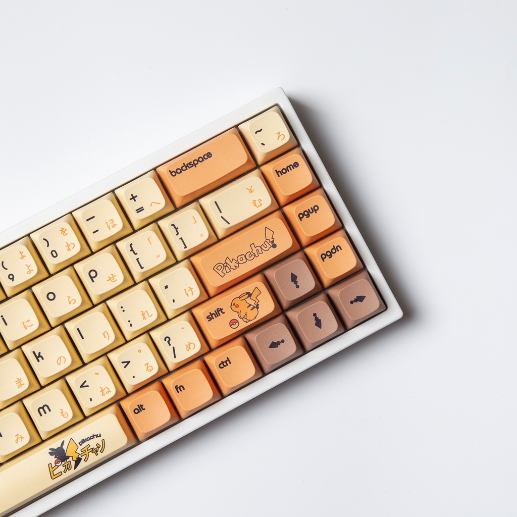 Keycap PIKACHU Cho Bàn Phím Cơ XDA Profile Chất Liệu Thick PBT In Dyesub 139 Phím | Geabros