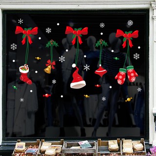 Decal trang trí dây thả nơ noel