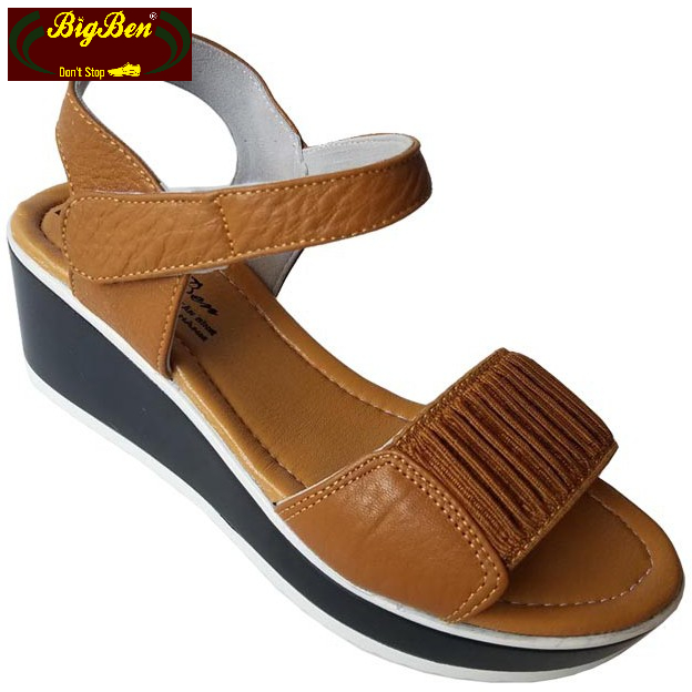 Giày đế xuồng nữ BIGBEN da bò thật cao 5cm GĐX19