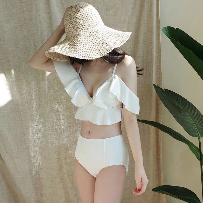 Bộ Đồ Bơi Lưng Cao Màu Trơn Phong Cách Hàn Quốc 2021 Gợi Cảm Cho Nữ | BigBuy360 - bigbuy360.vn