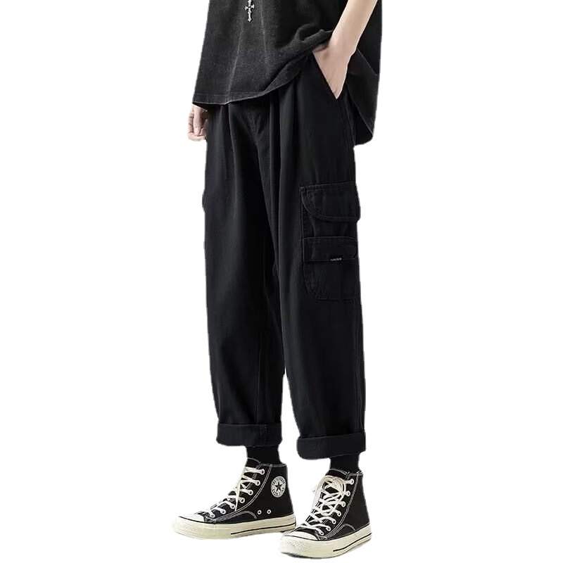 Quần Dài Nhiều Túi Phong Cách Hip Hop Đường Phố Hàn Quốc Cỡ Lớn M-3XL Cho Nam