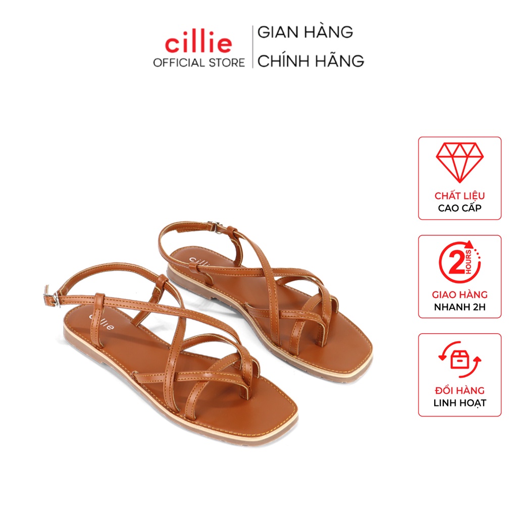 Giày sandal nữ đế bệt đan dây xỏ ngón thời trang đi biển đi chơi trẻ trung năng động cao cấp Cillie 1061