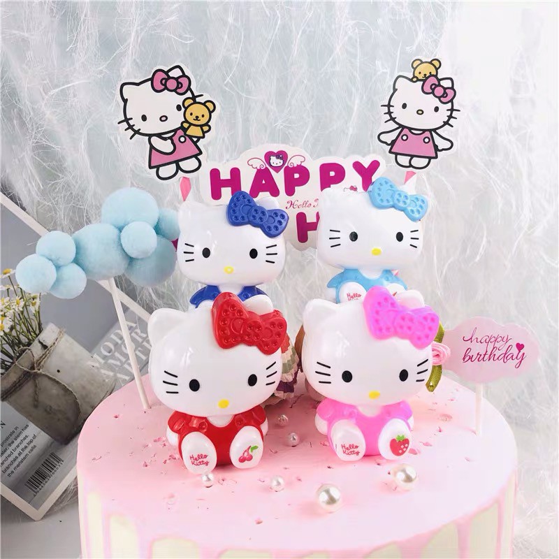 Bộ 3 Tượng Hello Kitty Trang Trí Bánh Sinh Nhật