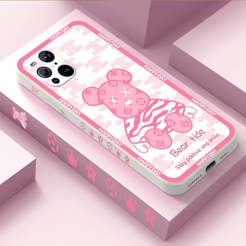 Ốp Lưng Iphone Viền Vuông,Bảo Vệ Camera Hình Gấu Kaws Dễ Thương 7,8plus,x,xs,xsmax,11,11promax,12,12promax,13,13promax