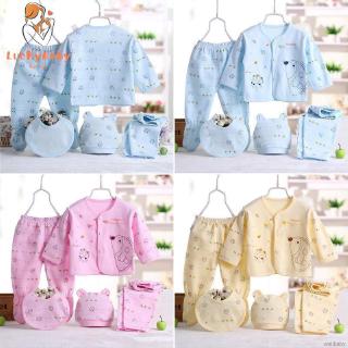 Bộ Quần Áo 5 Món 100% Cotton Cho Bé Trai & Gái Sơ Sinh Từ 0-3 Tháng Tuổi