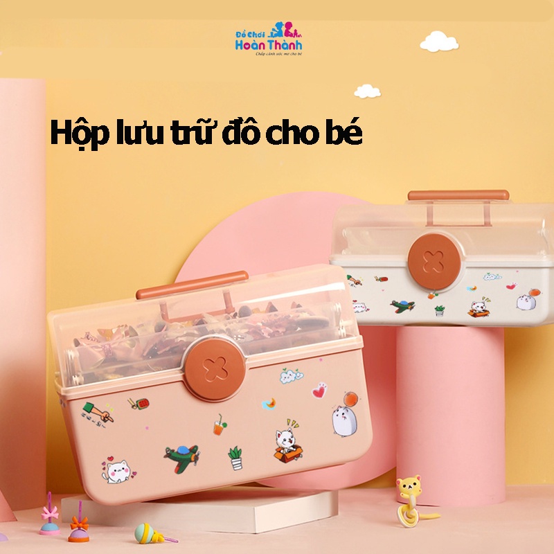 Hộp đựng đa năng Hoàn Thành nhiều tầng lưu trữ phụ kiện trang sức, kẹp tóc, đồ chơi cho bé, ...