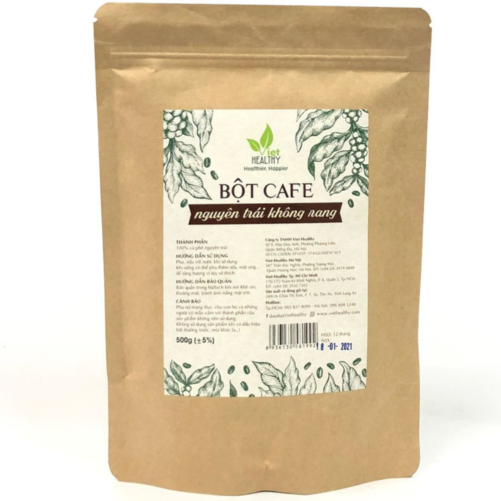Bột cà phê enema  Viethealthy 500g, dùng cho coffee enema thải độc đại tràng, gan, làm đẹp da