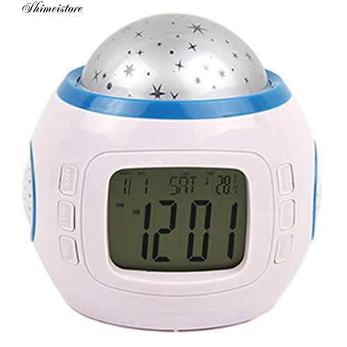 Đồng hồ báo thức hình ngôi sao có gắn đèn LED dùng trang trí phòng ngủ cho trẻ