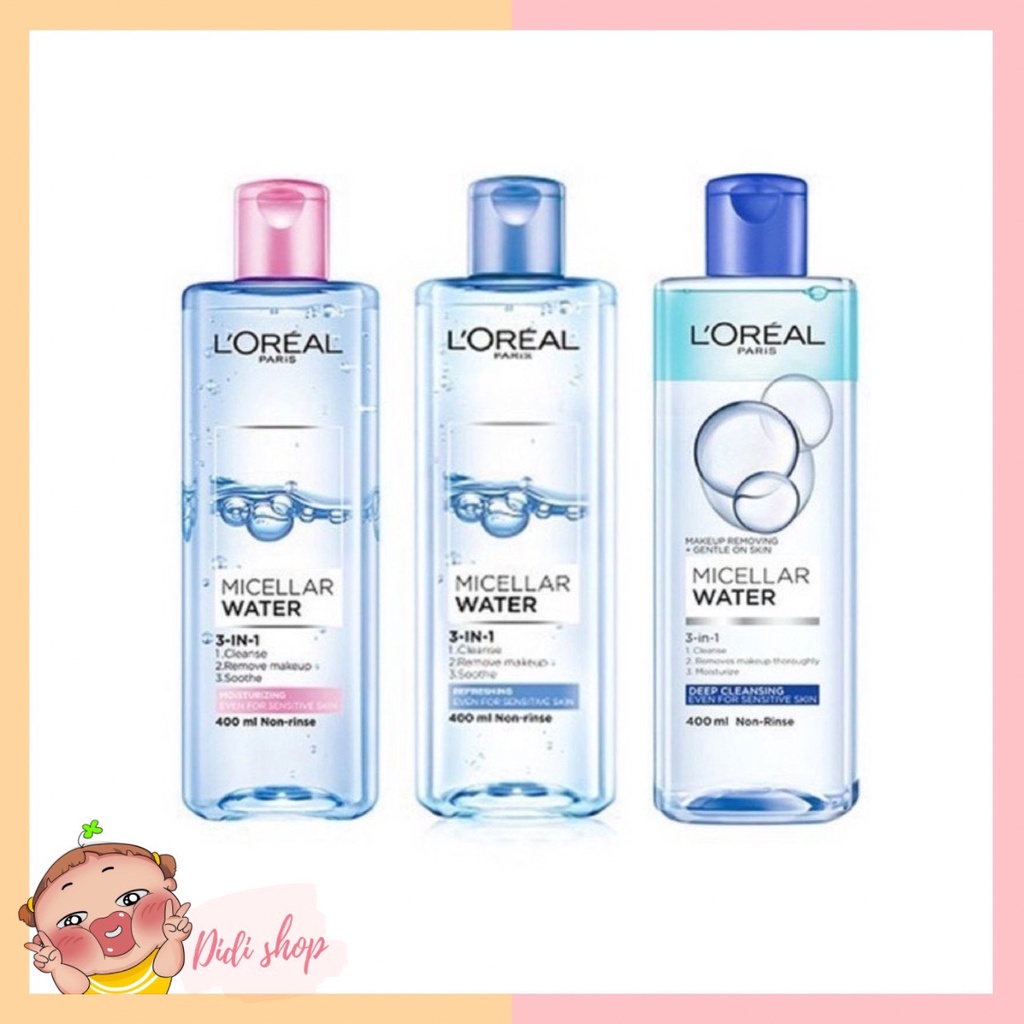 Nước Tẩy Trang Dưỡng Ẩm L'OREAL Paris Micellar Water 3-in-1