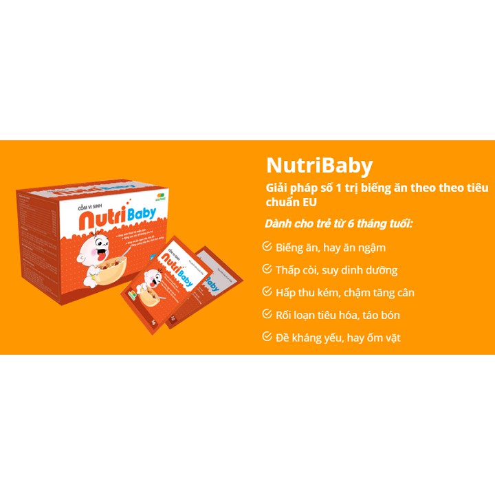 Cốm vi sinh Nutri baby Giúp Bé ăn ngon miệng , Tăng Sức Đề Kháng Cho Bé