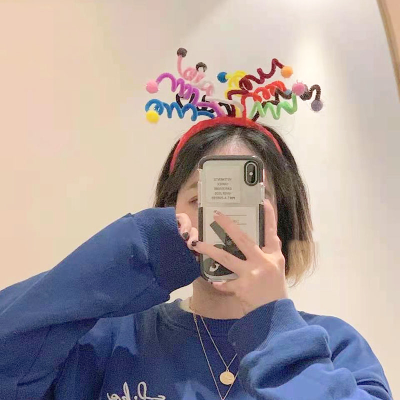 Cài Tóc Gắn Quả Bóng Nhiều Màu Sắc Phong Cách Hàn Quốc