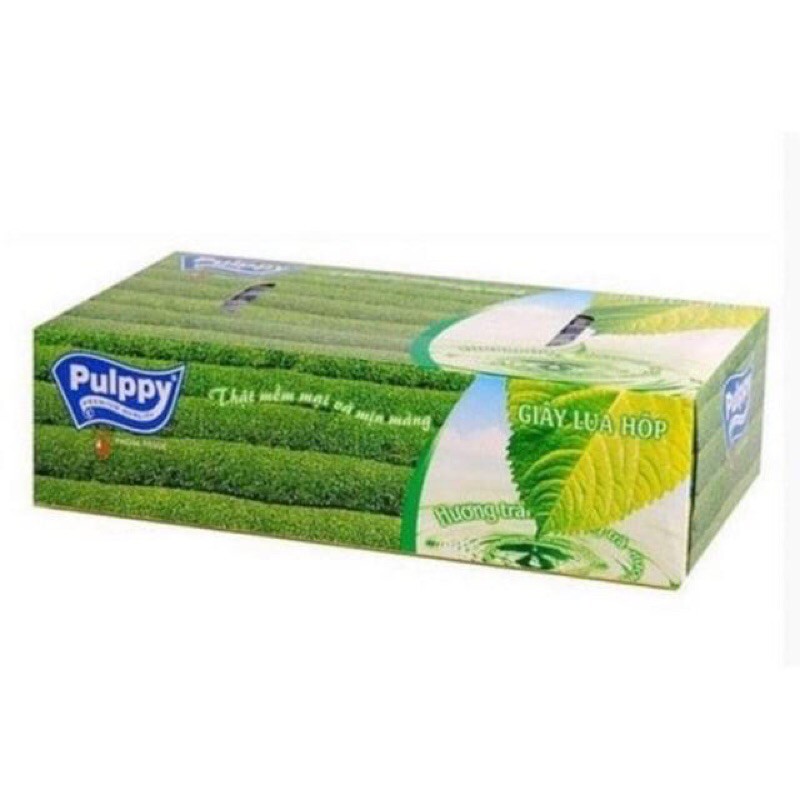 Khăn giấy Pulppy hương trà xanh